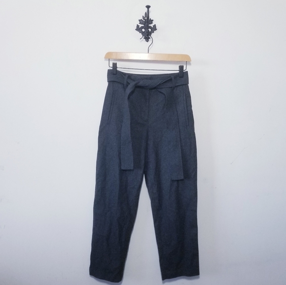 Wilfred Tie Front Pant Size 0 Grey Wool Cashmere Blend - Picture 2 of 5